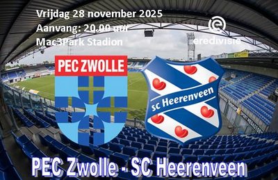 PEC Zwolle wint tegen SC Heerenveen