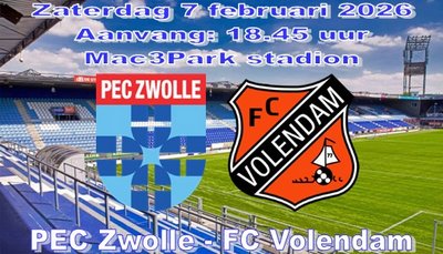 PEC Zwolle verliest in eigen huis van FC Volendam