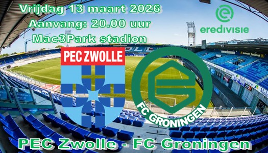 PEC Zwolle en FC Groningen delen de punten, 1-1